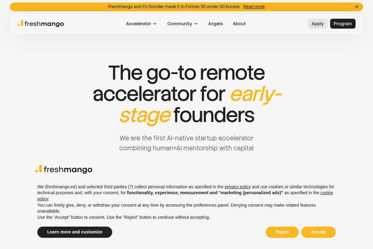 Freshmango Acceleration Program 2026