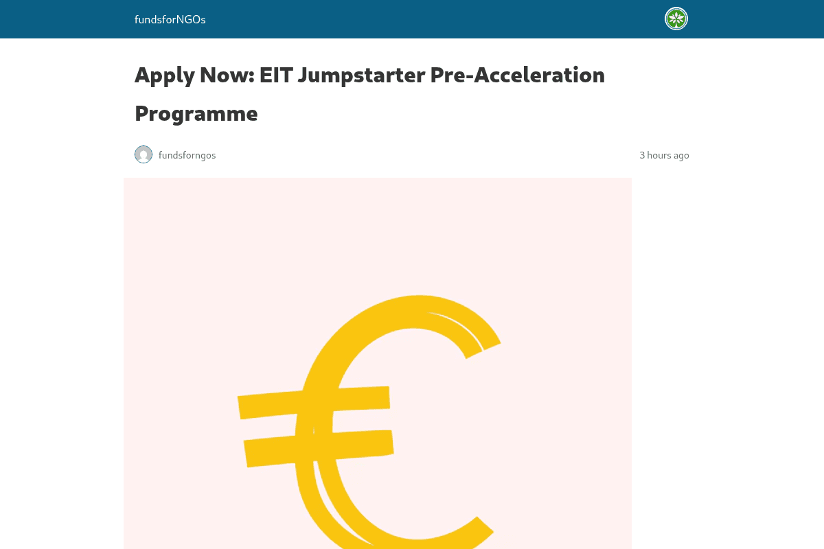 EIT Jumpstarter Pre-Acceleration Programme 2026