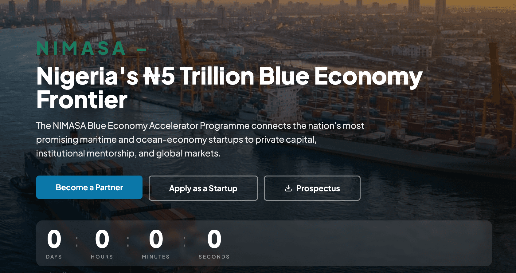 NIMASA Blue Economy Accelerator Programme 2026