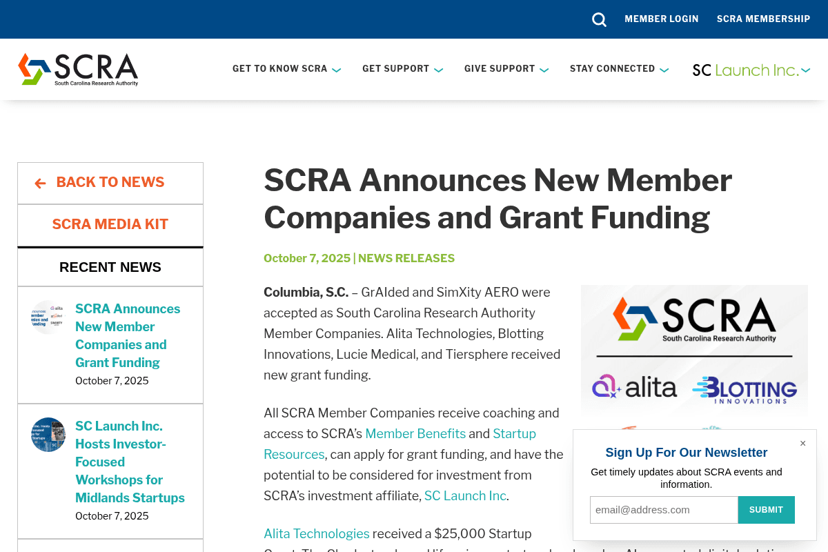 SCRA Membership Company Qualification and Grant Funding