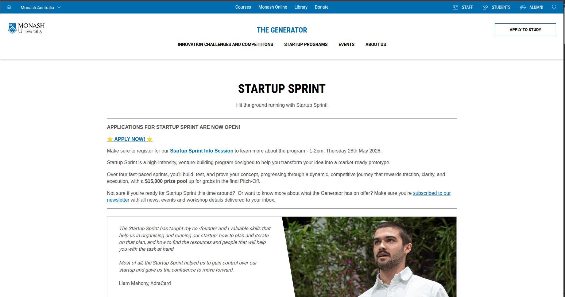 Startup Sprint 2026