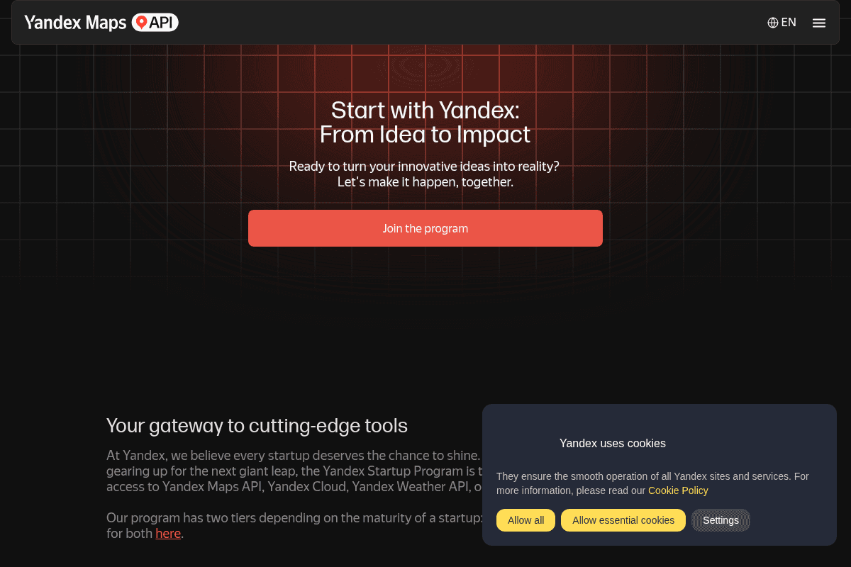 Yandex Startup Program