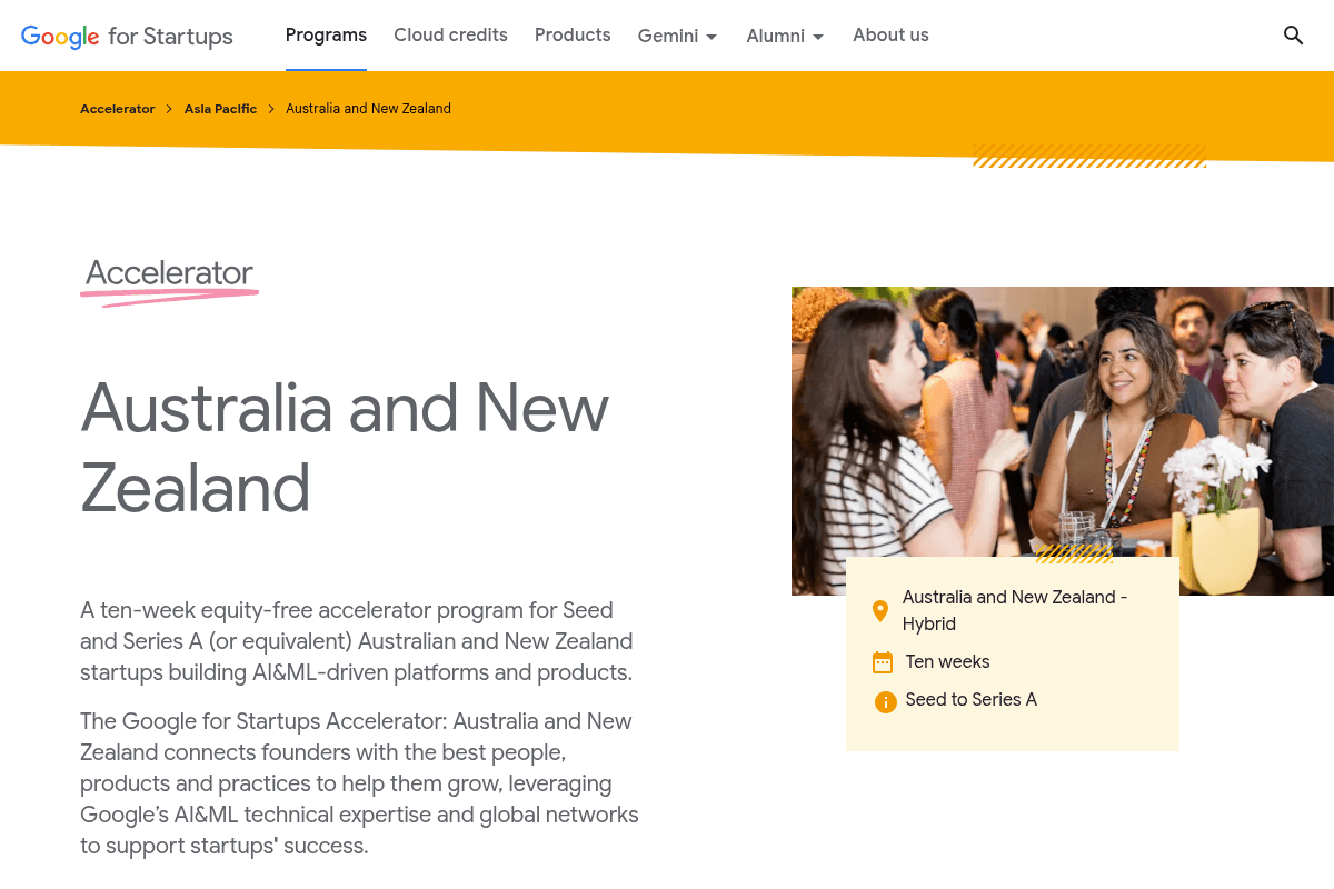 Google for Startups Accelerator: Australia & New Zealand 2026