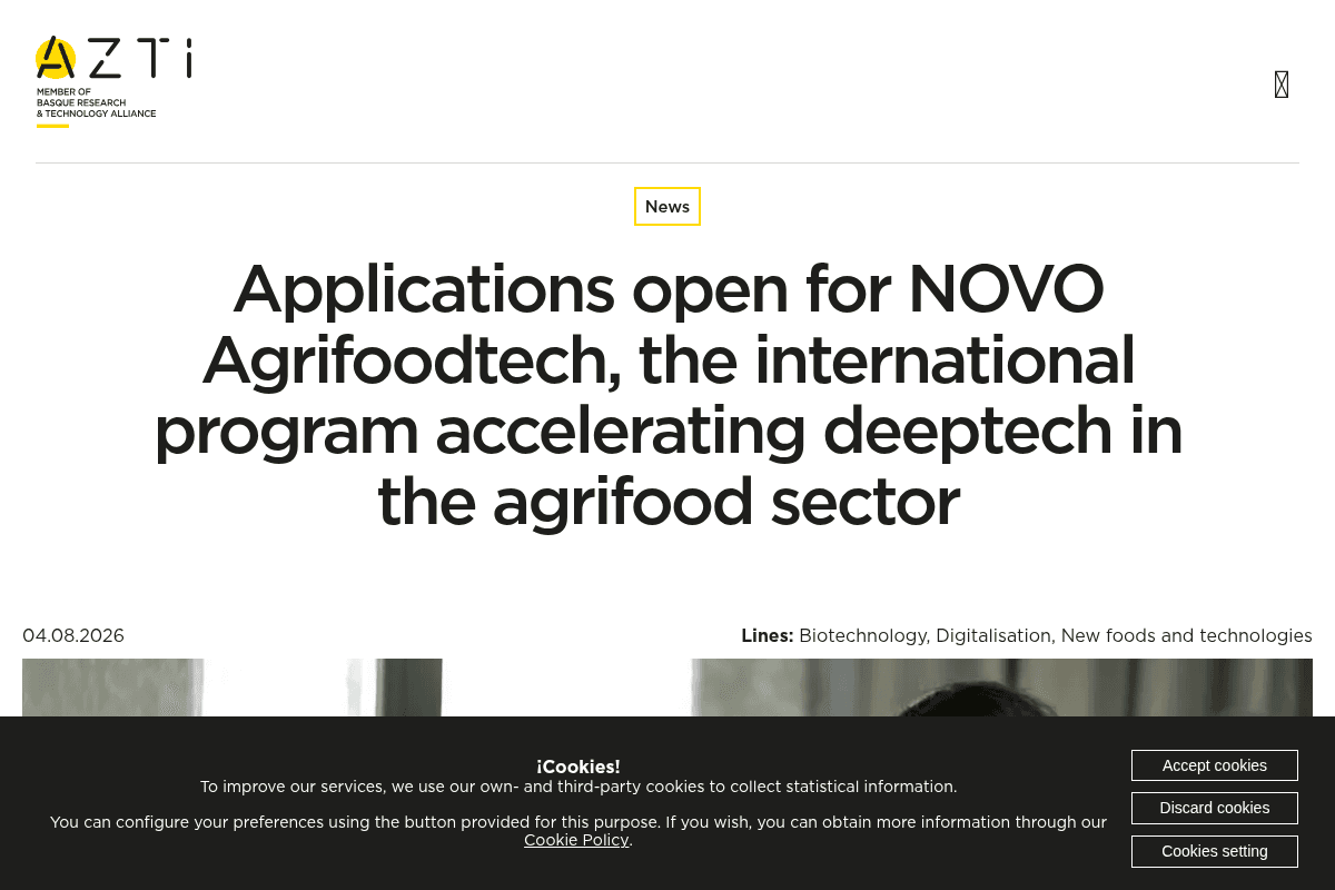 NOVO Agrifoodtech — Deeptech acceleration program