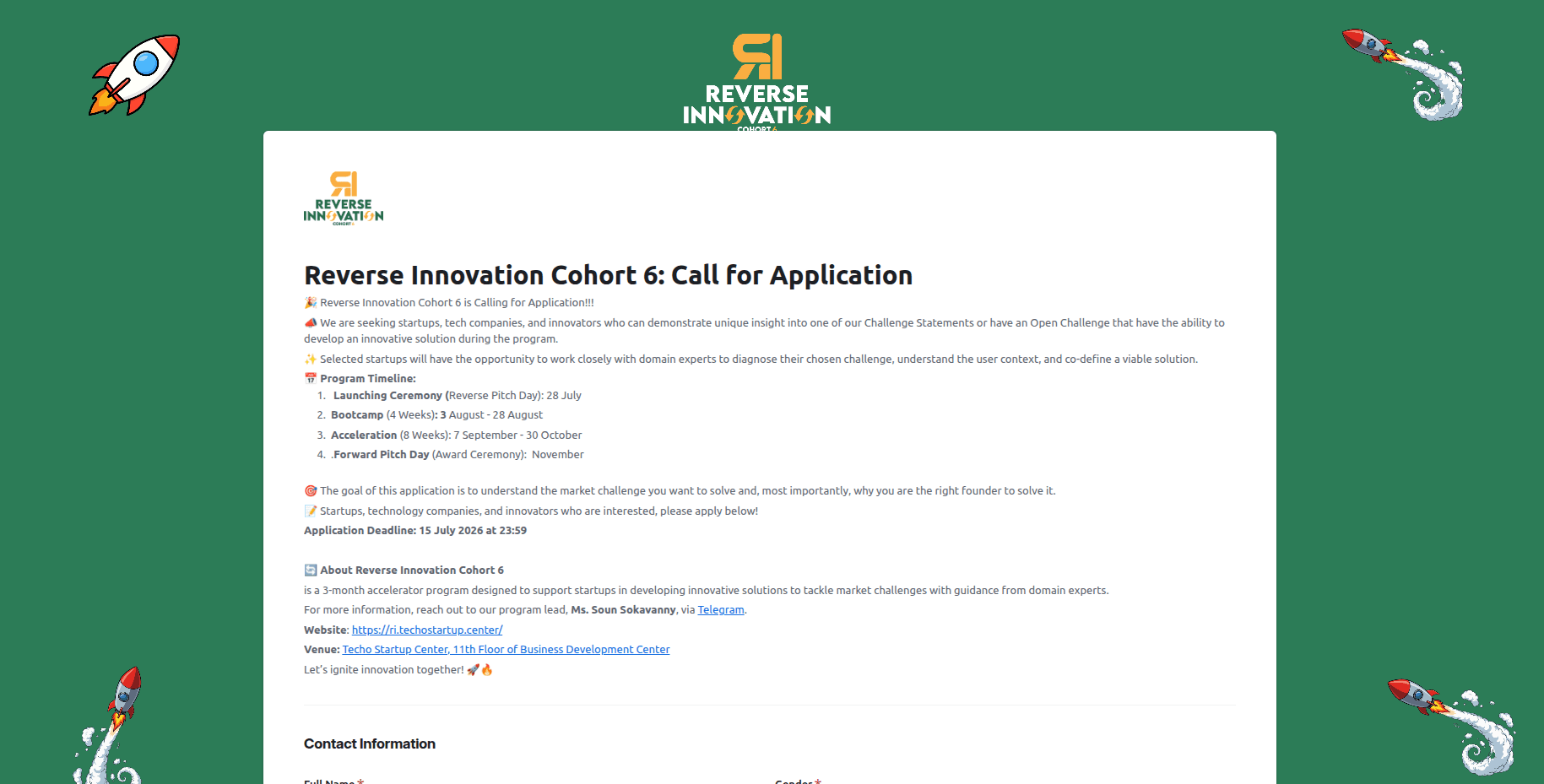 Cambodia Reverse Innovation Cohort 6