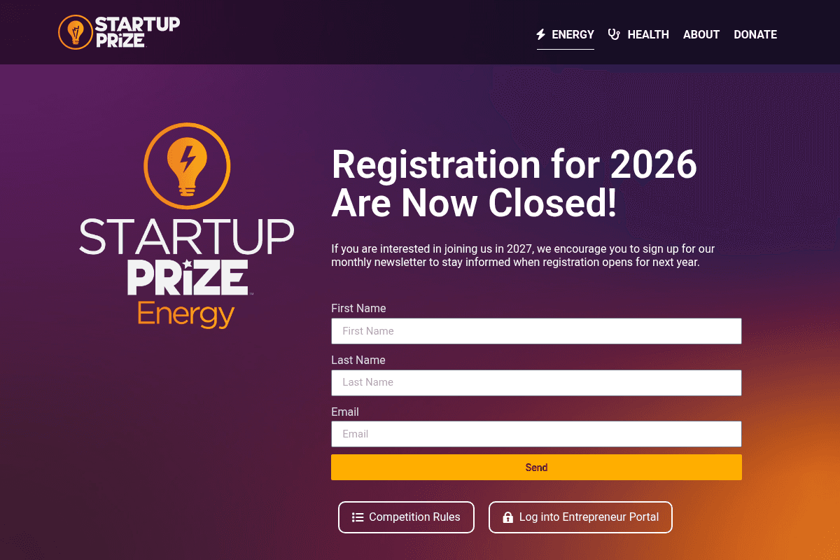 Startup Prize: Energy 2026