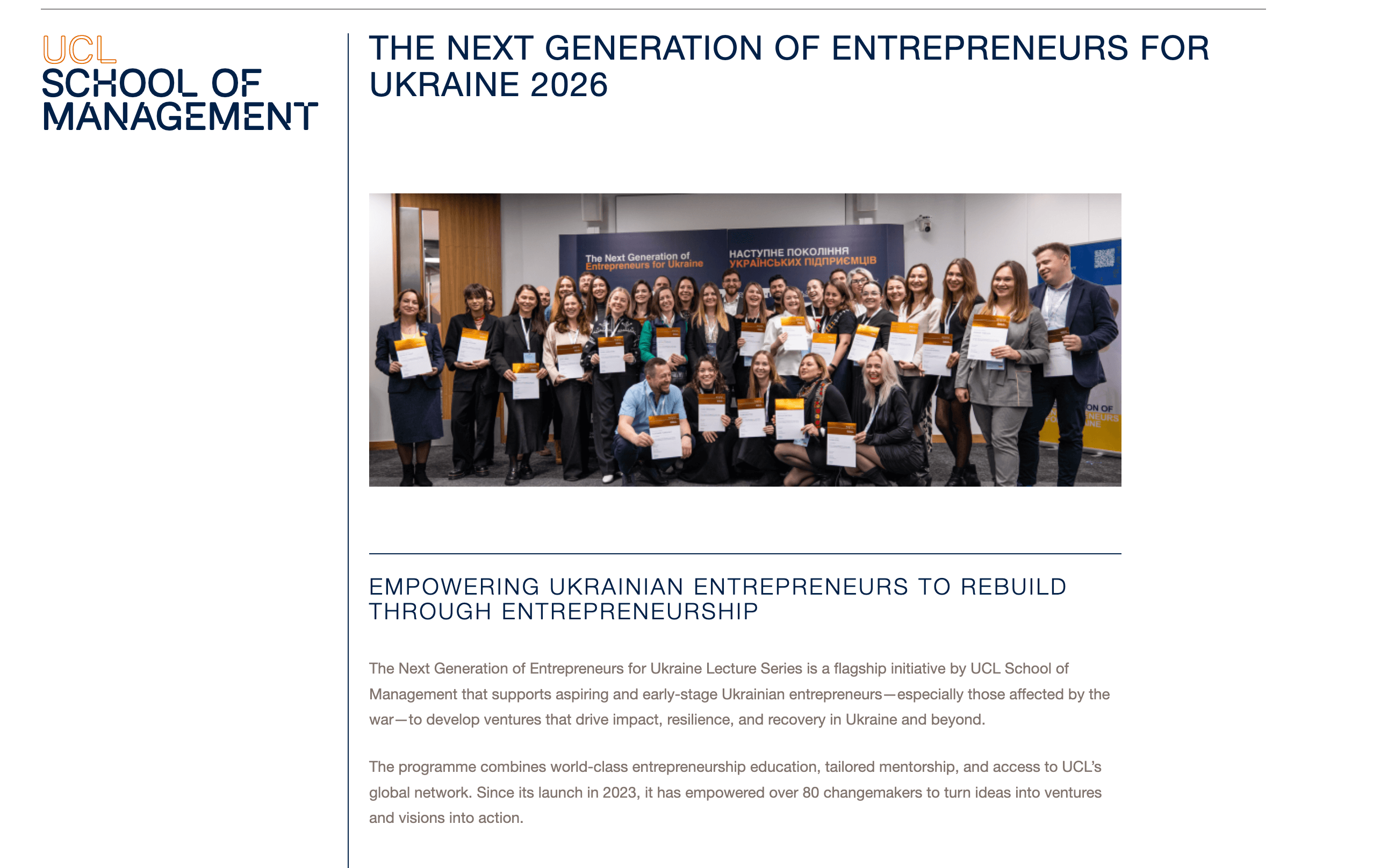 Next Generation of Entrepreneurs for Ukraine 2026