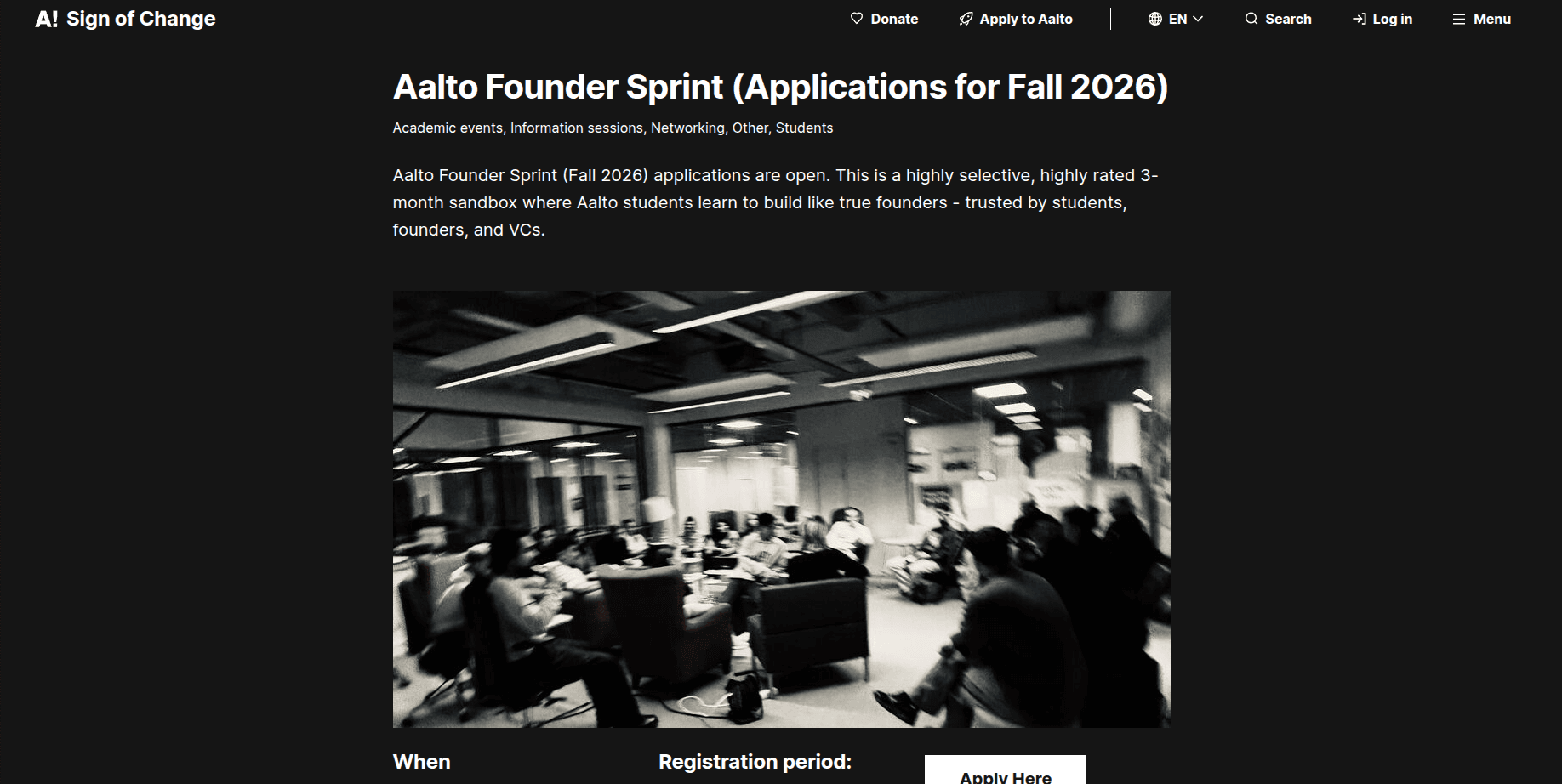 Aalto Founder Sprint (Fall 2026)