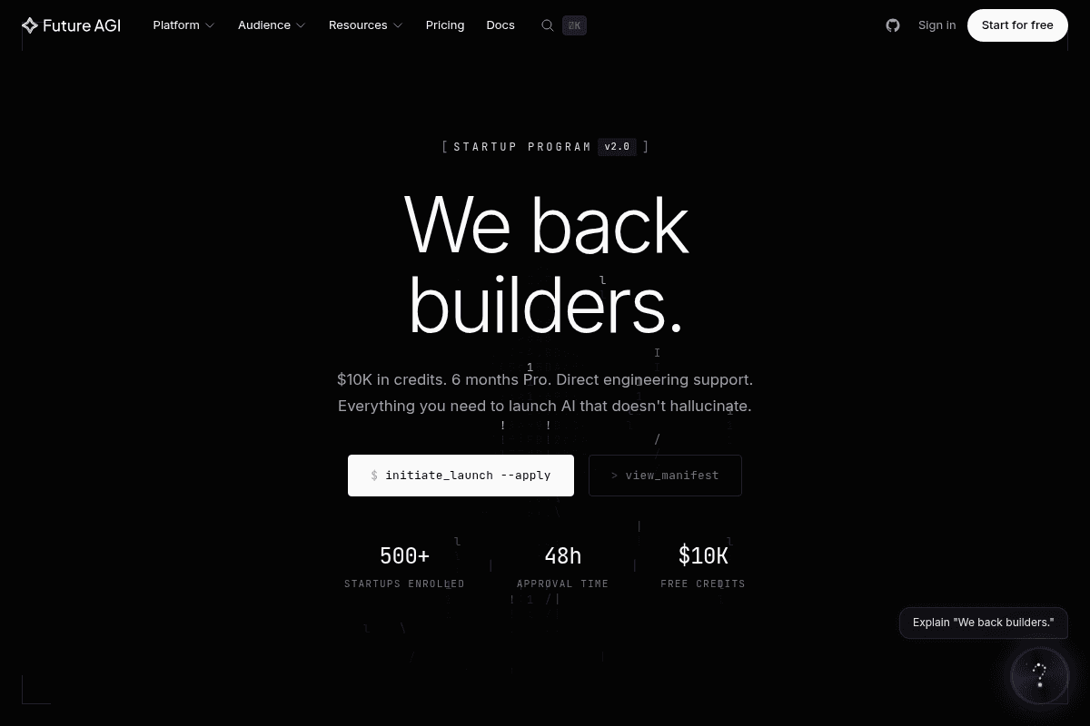 FutureAGI for Startups