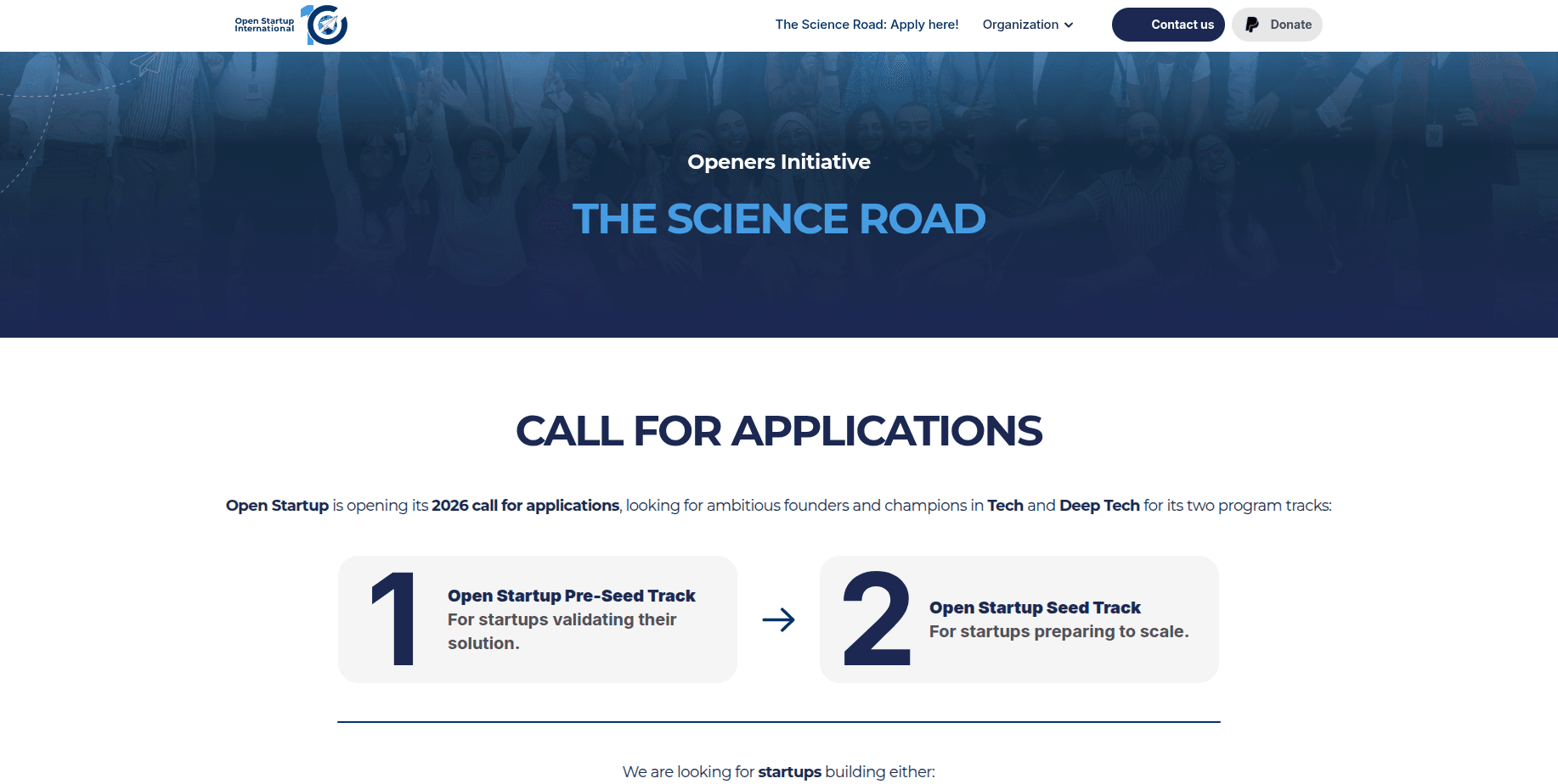 Open Startup Science Road Program 2026