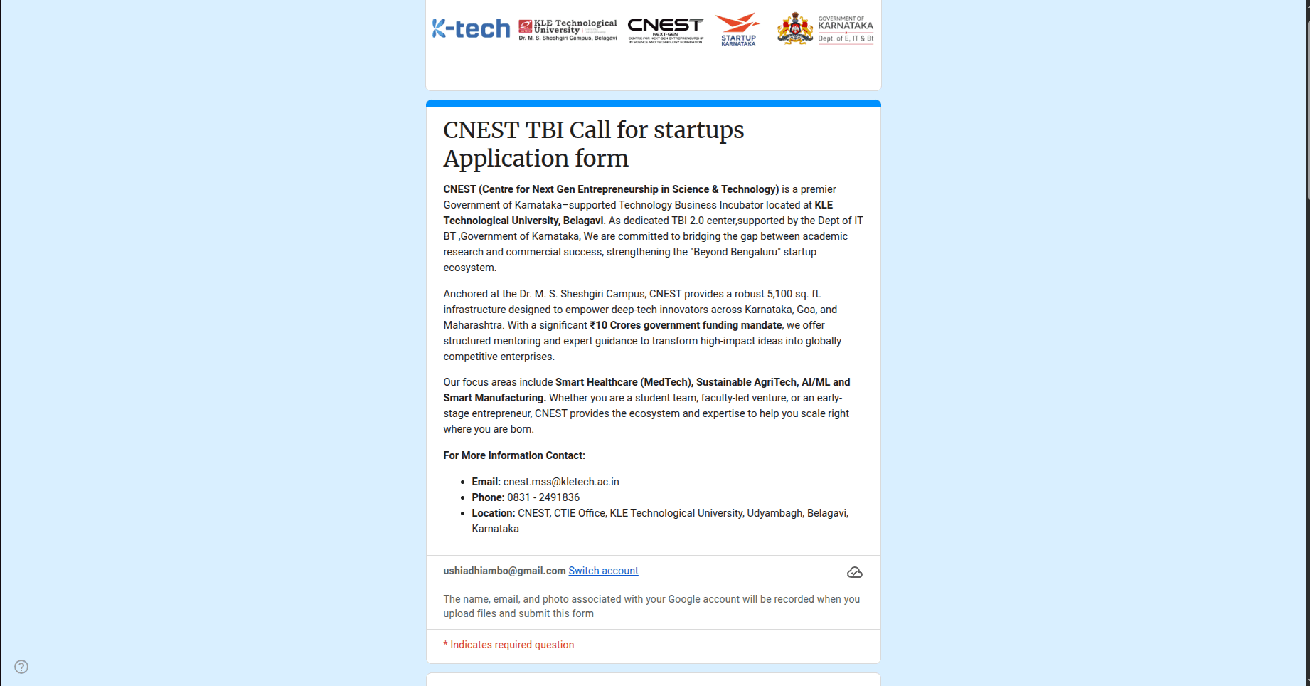 CNEST TBI Call for Startups