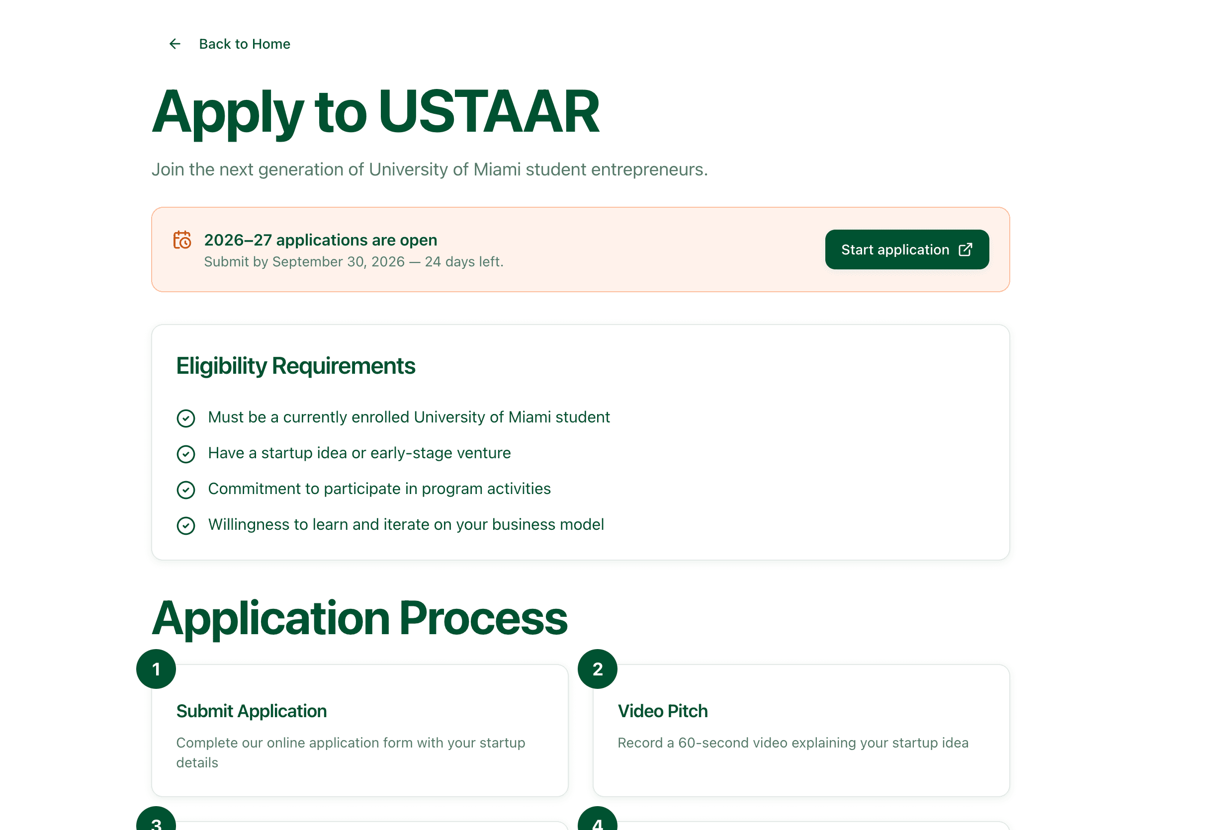 USTAAR — University Student Startup Accelerator 2026–27