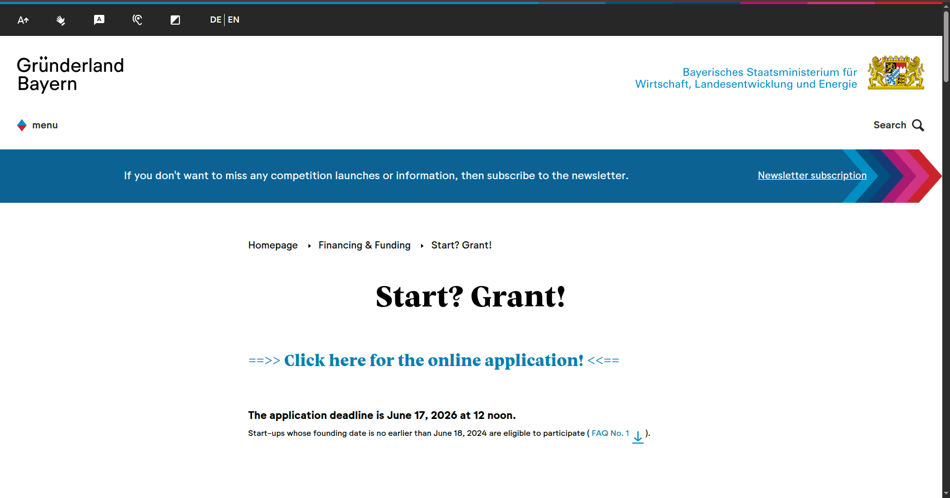 Start? Grant! 2026