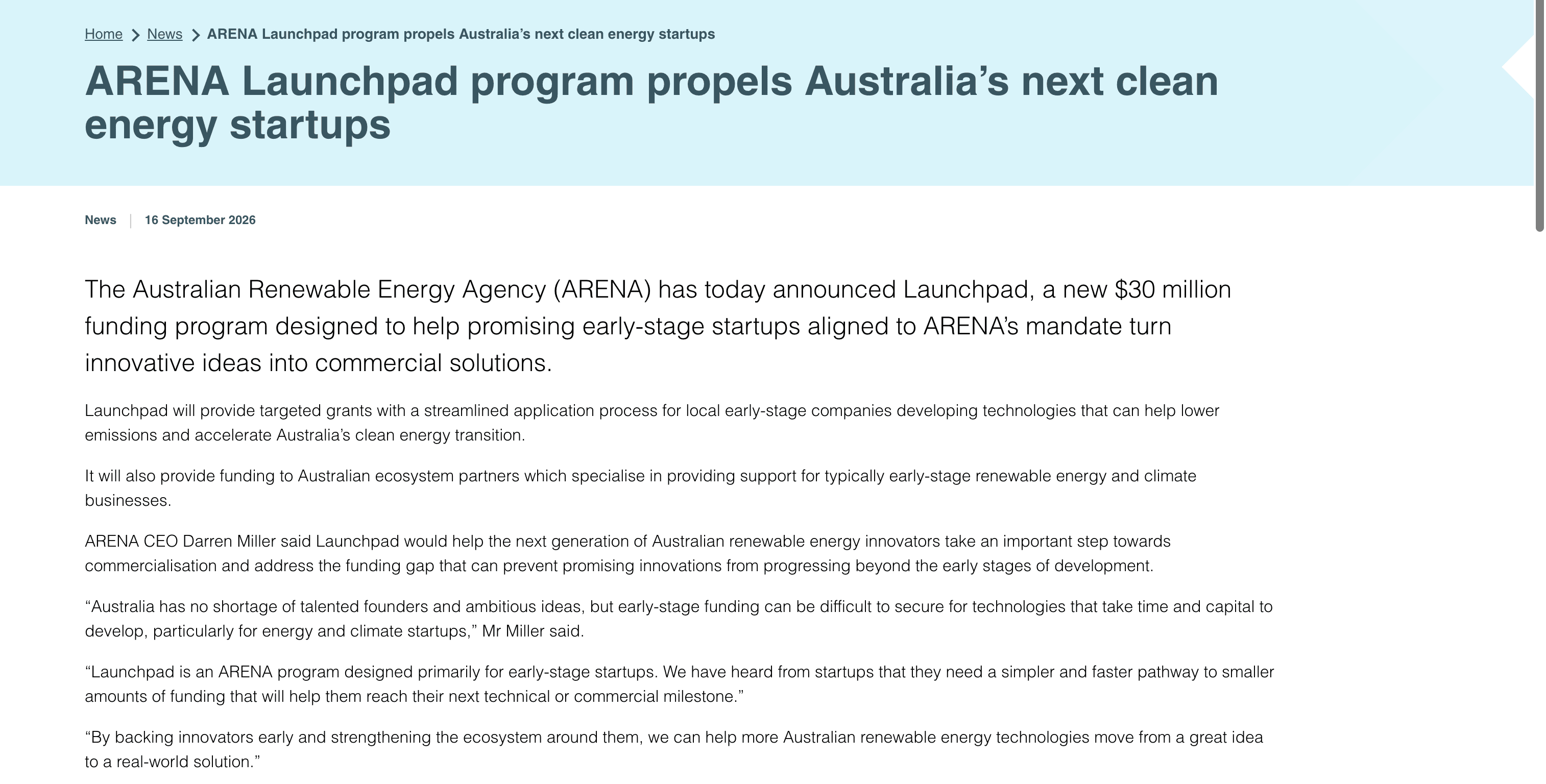 ARENA Launchpad Program 2026
