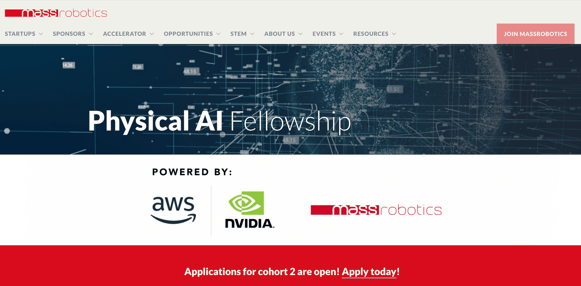 MassRobotics Physical AI Fellowship 2026 Cohort