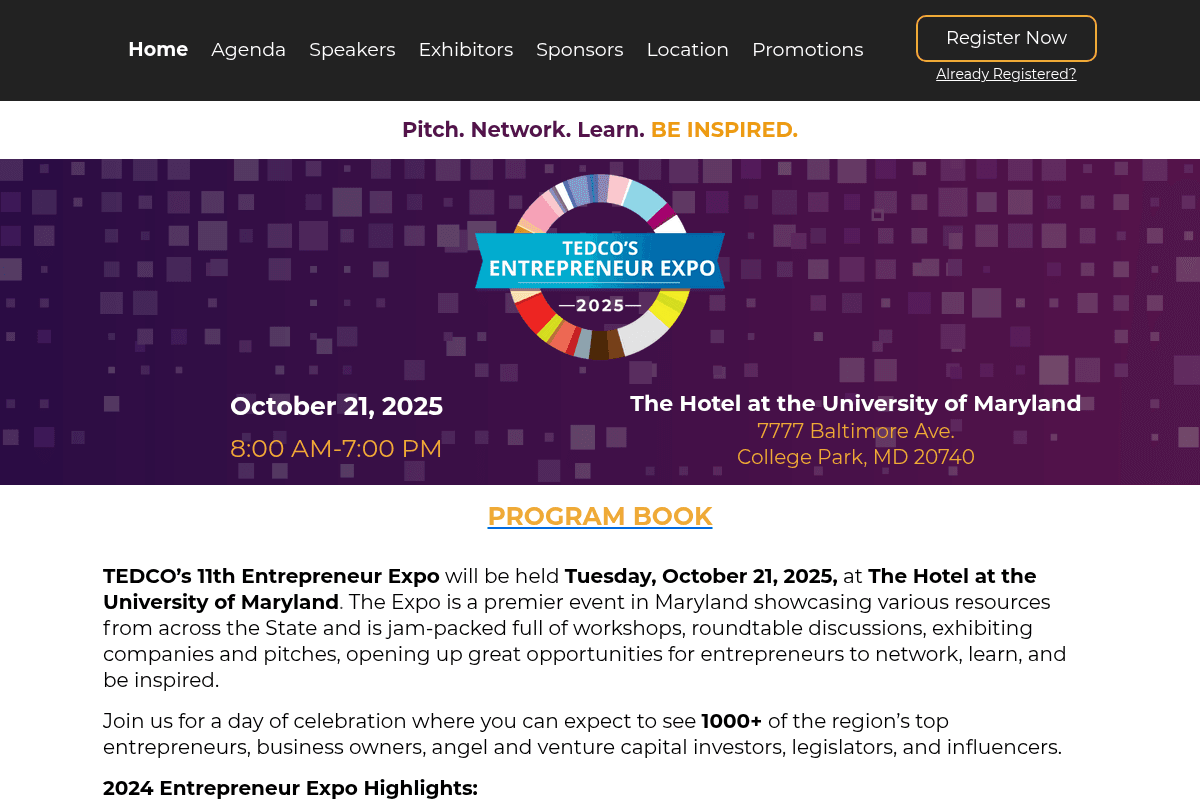 TEDCO 2025 Entrepreneur Expo
