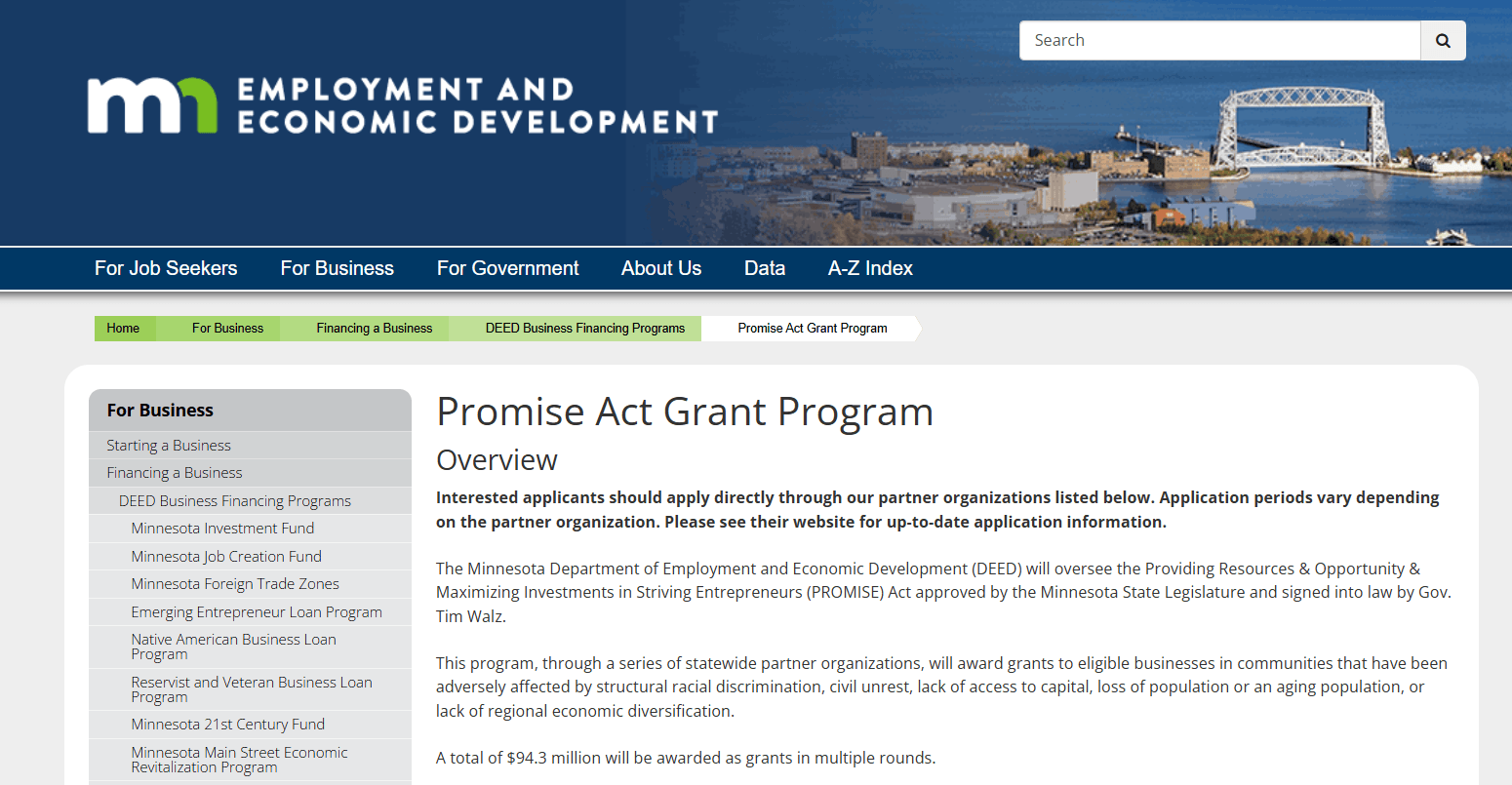 Promise Act Grant Program