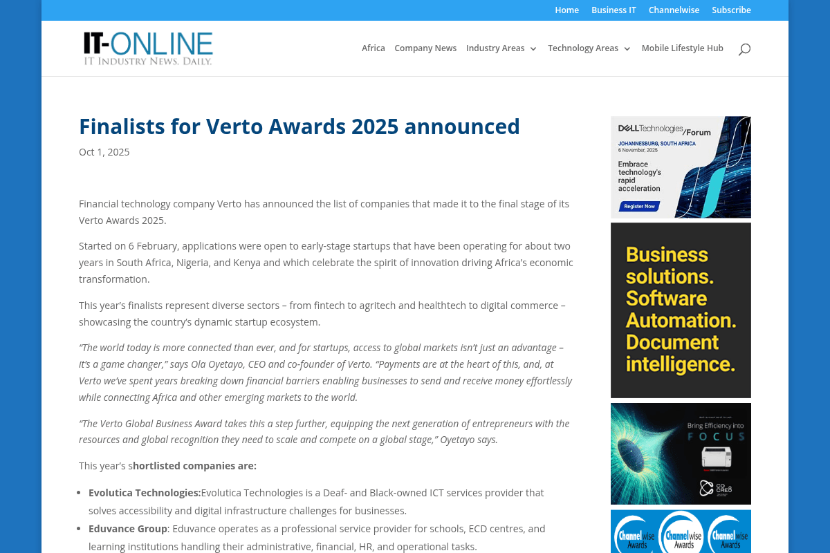 Verto Awards 2025