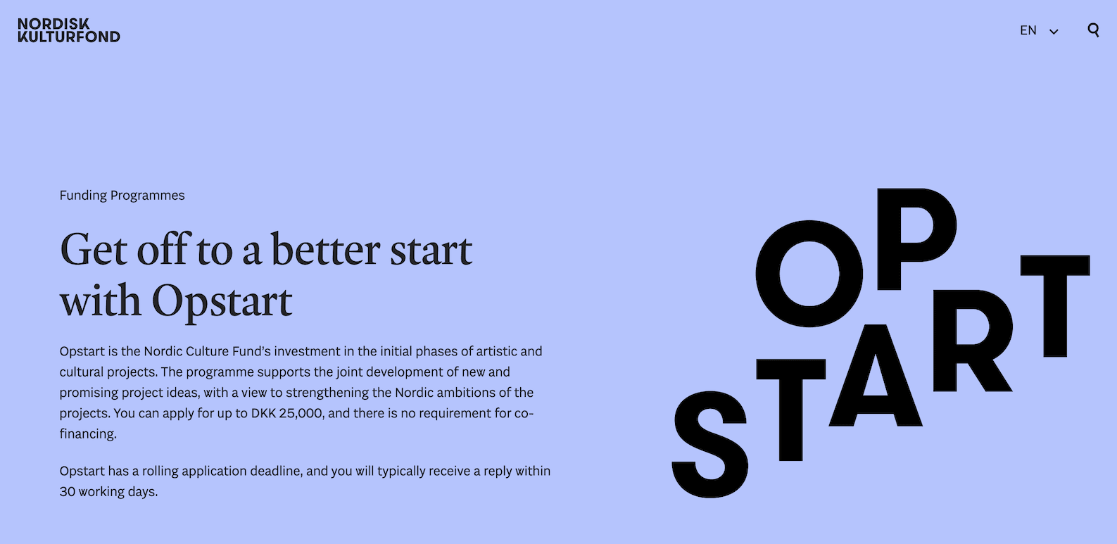 Opstart - Startup Program for Creative Project Development