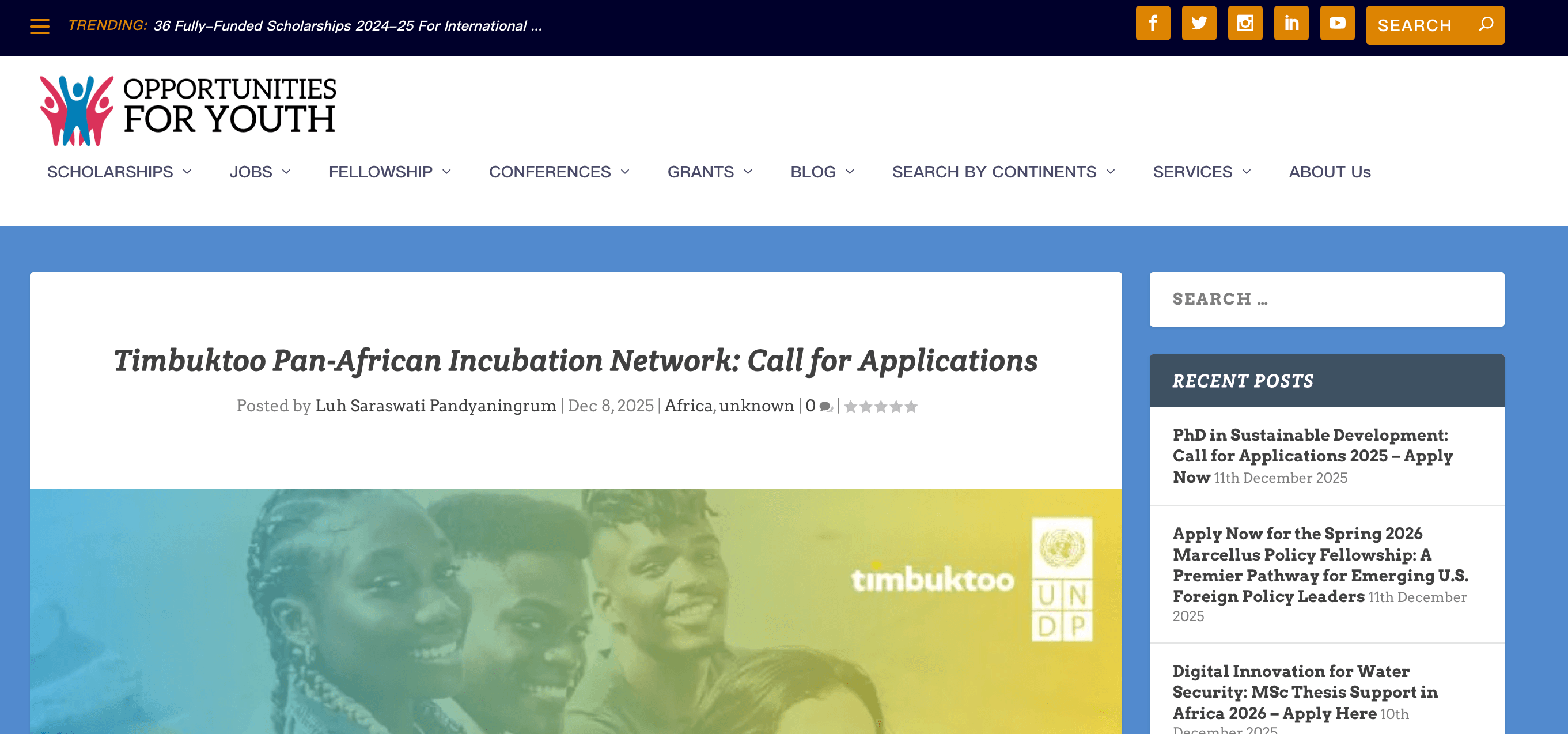 Timbuktoo Pan-African Incubation Network 2026