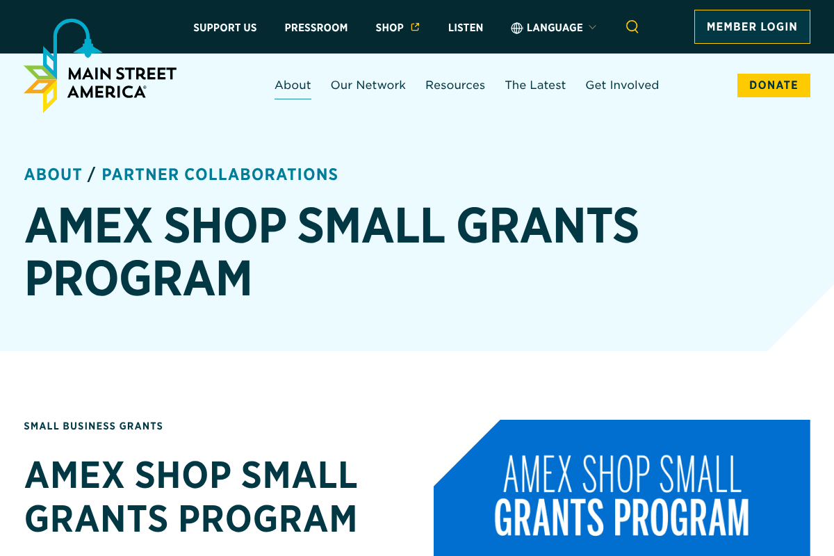 Amex Shop Small Grants Program