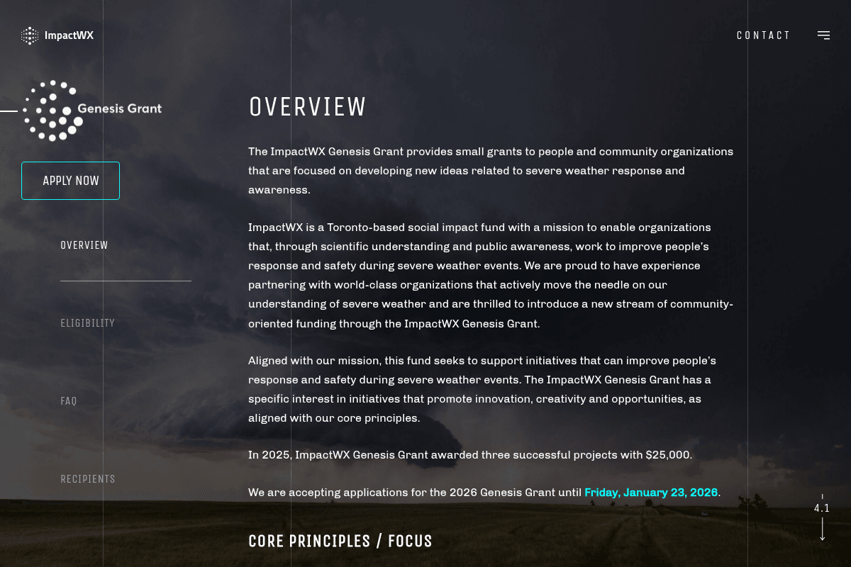 ImpactWX Genesis Grant