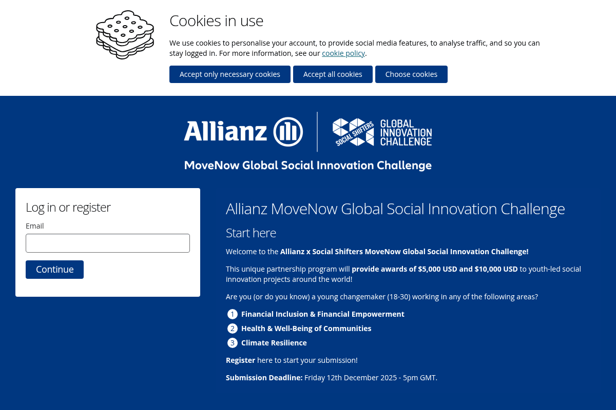 Allianz x Social Shifters MoveNow Global Social Innovation Challenge