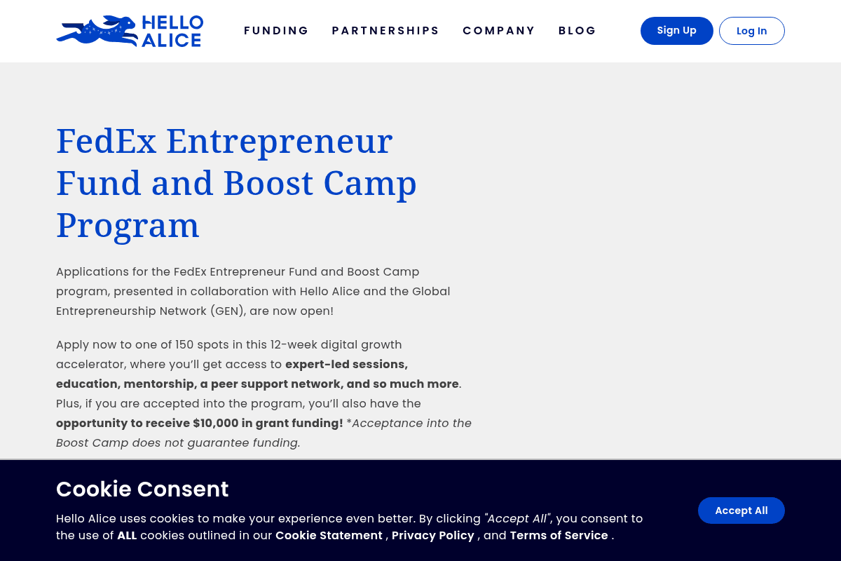 FedEx Entrepreneur Fund and Boost Camp Program