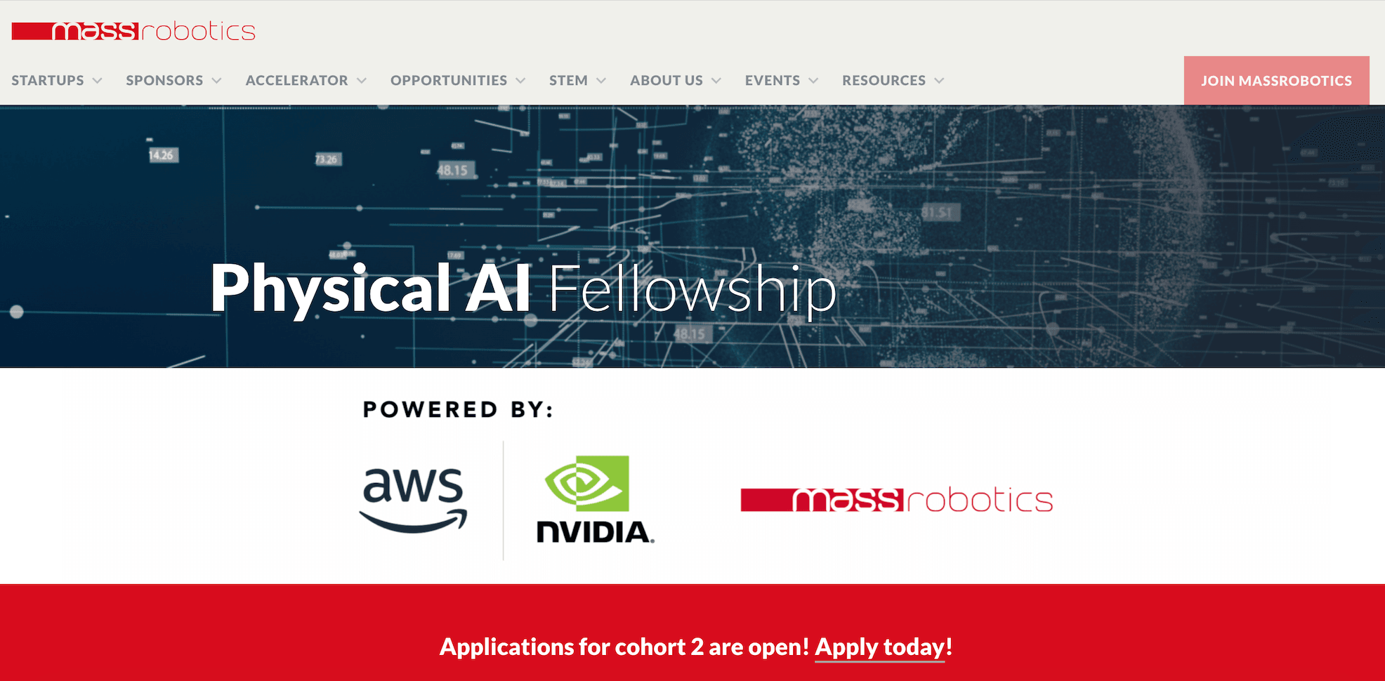 MassRobotics Physical AI Fellowship 2026 Cohort